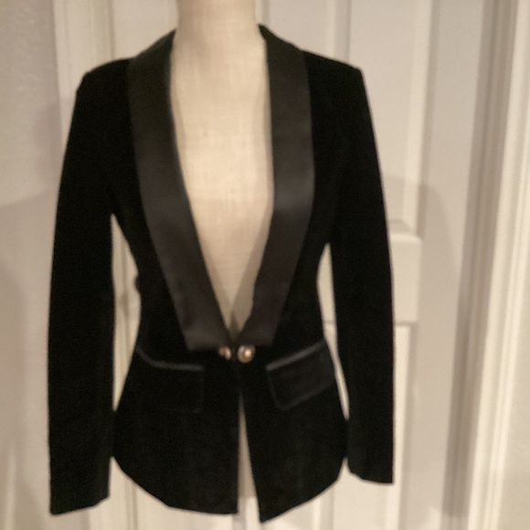 Jackets & Blazers - The Little Velvet Black Satin Jacket, Size Small, Color Black